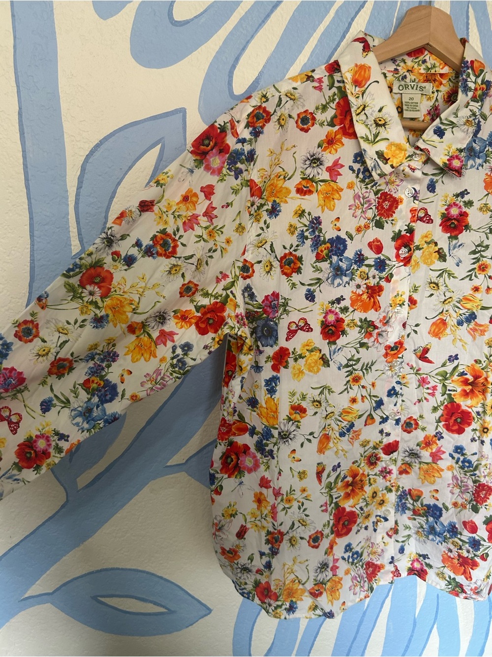 Orvis Women's White Floral Button-Up Shirt - Multi-Color - Picture 3 of 6